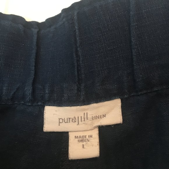 Pure Jill linen cropped pant, sz L - Picture 2 of 10